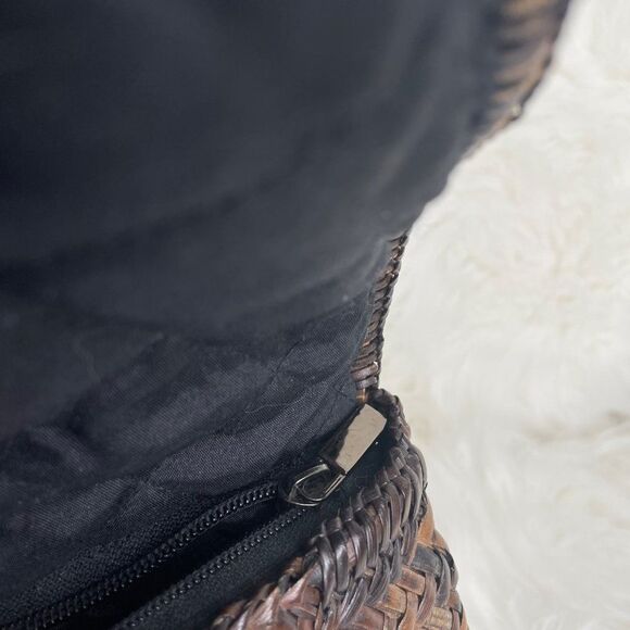 Asiaphile Los Angeles Brown Wicker Bag Bamboo Handle - Picture 6 of 11